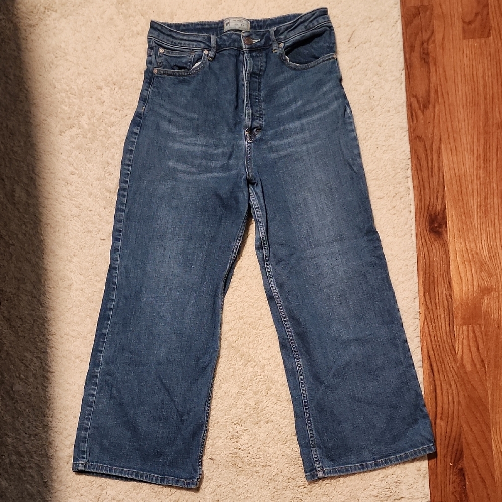 Free People Wide Leg Cropped Jeans